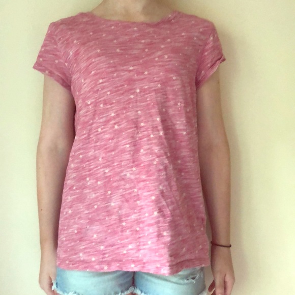 Pinkish-red kids gap top with white stars! - Picture 1 of 3